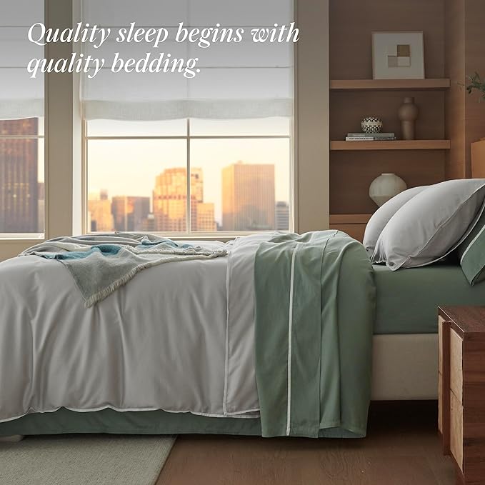 Double Stitch Cotton Tencel Duvet Cover - Image 5