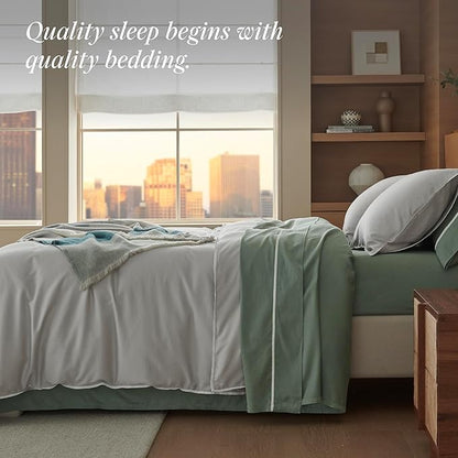 Double Stitch Cotton Tencel Duvet Cover - Image 5