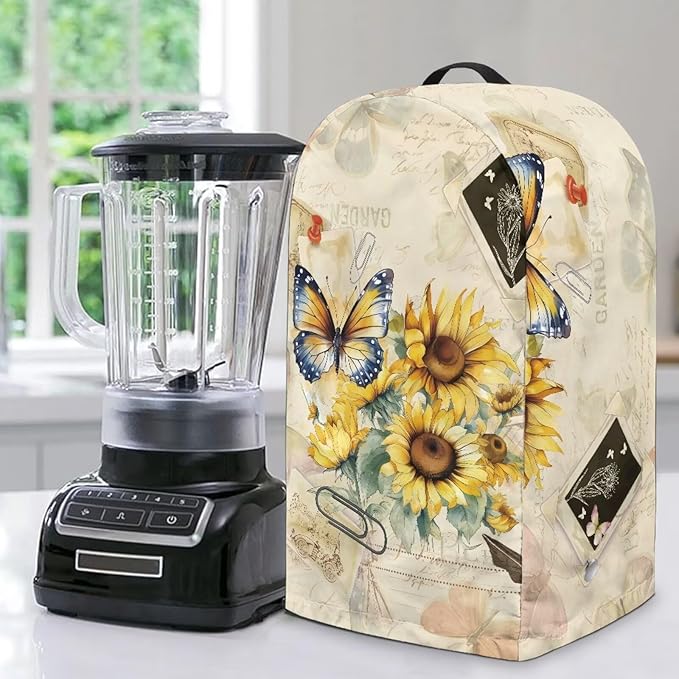Butterfly Sunflower Blender Dust Cover Stand Mixer or Coffee Maker Appliance by Annejudy