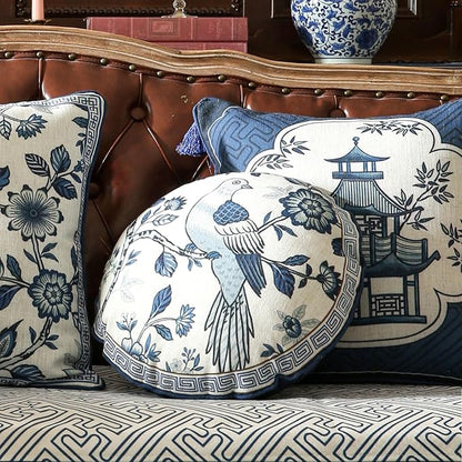 Chinoiserie Throw Pillow Covers, Classic Blue and White - Image 8