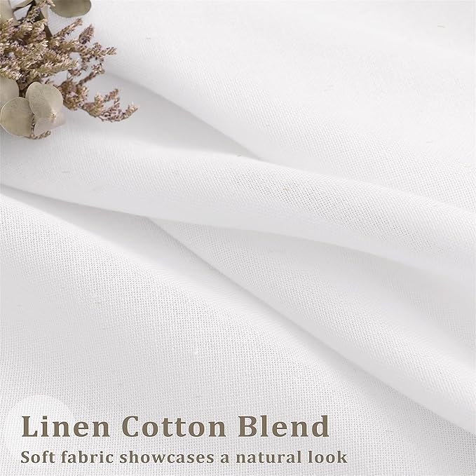 Ivory White Pinch Pleat Linen 120 Inch Curtains - Image 4