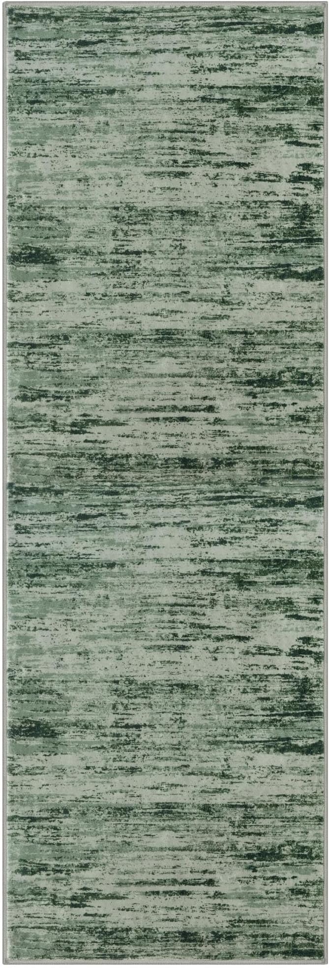 Modern Abstract Runner Rug 2x6, Forest Green Washable Kitchen Runner Non-Slip - Image 9