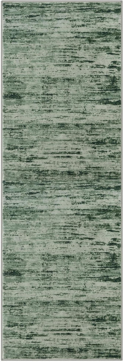 Modern Abstract Runner Rug 2x6, Forest Green Washable Kitchen Runner Non-Slip - Image 9