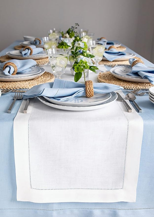 Solino Home Linen White Table Runner 132 Inches Long by SolinoHome