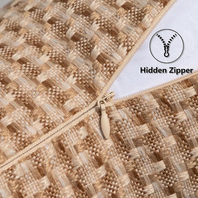 Kevin Textile Outdoor Waterproof Throw Pillow Covers Pack of 2 Weaving Texture - Image 3