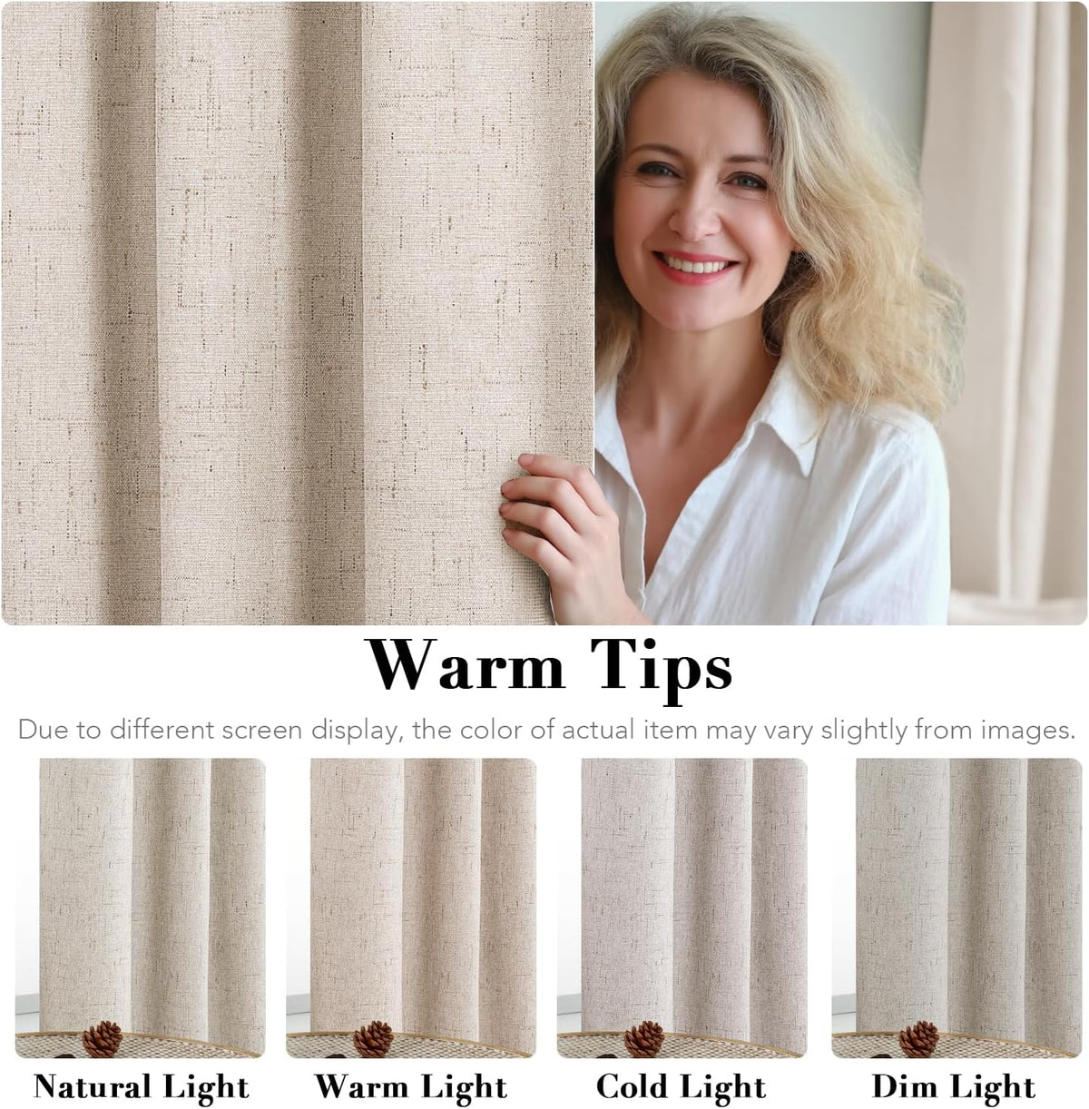 h.versailtex 100% blackout linen curtains 84" l 2 showing dimensions