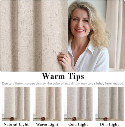 H.VERSAILTEX Blackout Curtains, Linen Curtains 108 inches Long 100% Black Out - Image 5
