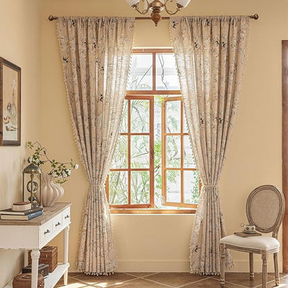 ENJOYBRIDAL Floral 84 Inch Curtains 2 Panel Set Coquette Rod Pocket Drapes Boho - Image 5