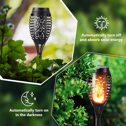 Toodour Solar Torch Flame Lights, 12 Pack Solar Halloween Lights Outdoor