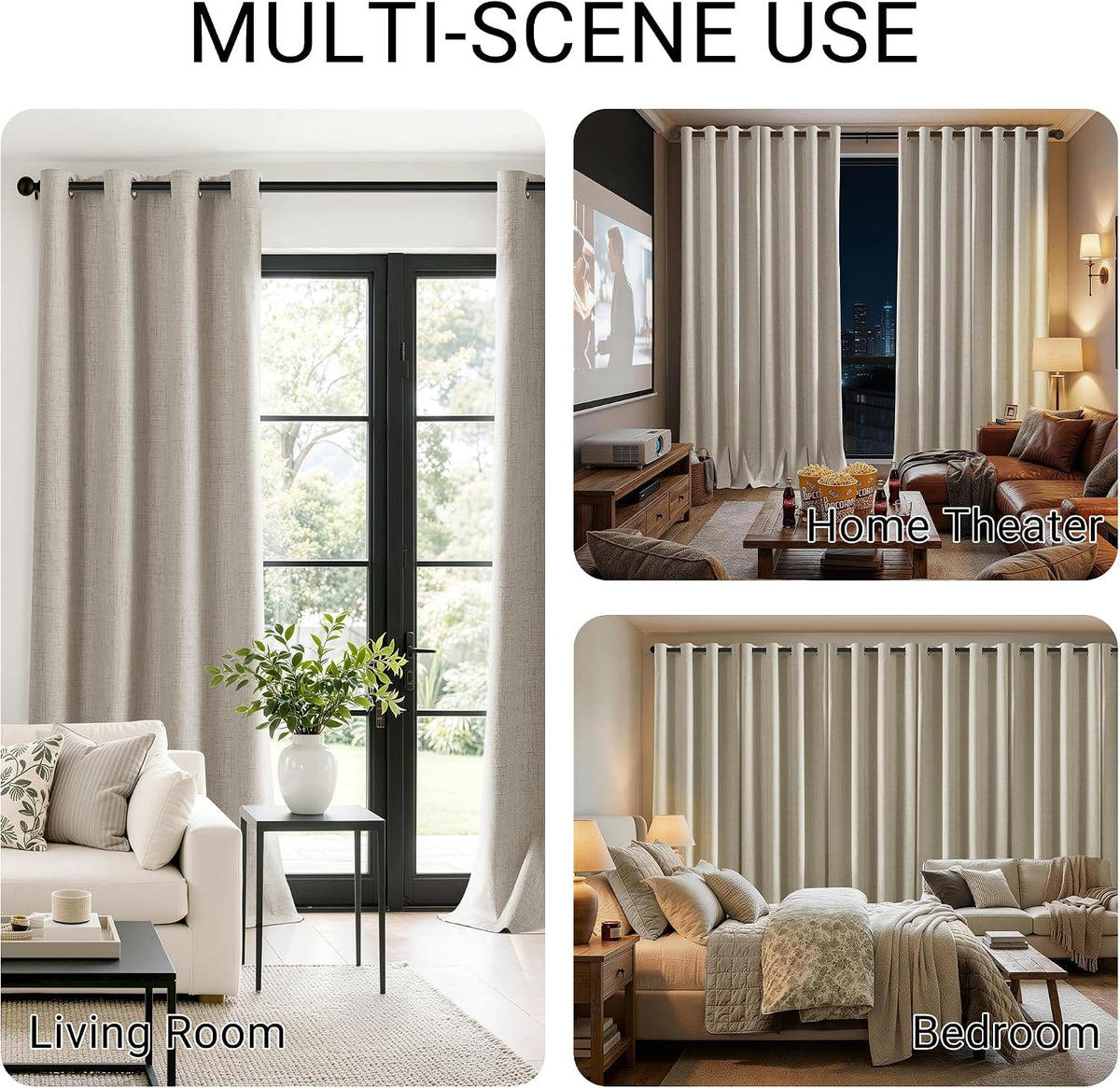 chrisdowa linen blackout curtains 63 inch length 100% on a desk or shelf