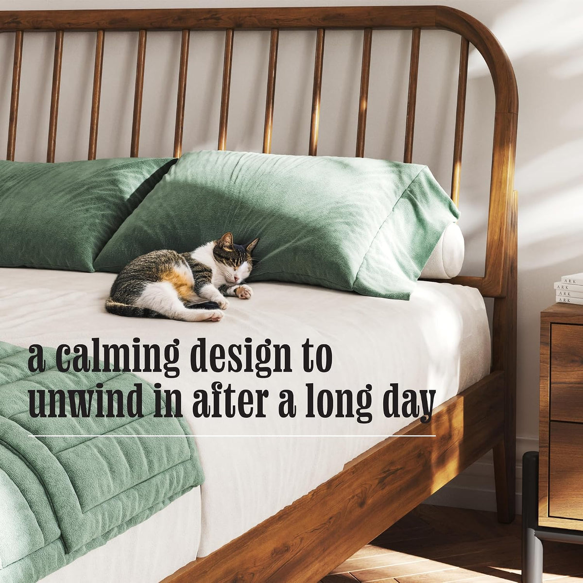dg casa wesley solid wood full size bed showing dimensions