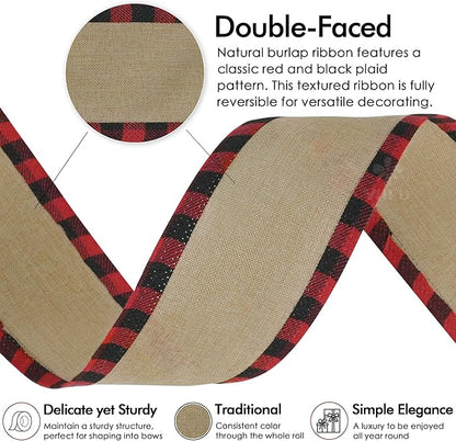 MEEDEE Burlap Ribbon 2.5 Inch x 10 Yards - Image 3