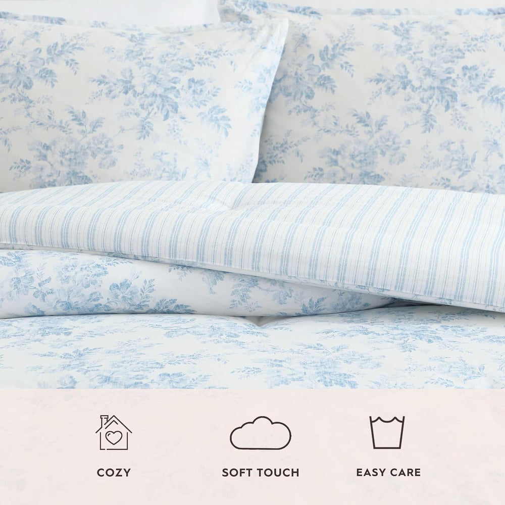 Laura Ashley - King Size Comforter Set with Matching Shams