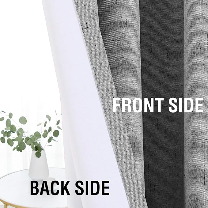H.VERSAILTEX Linen Look 100% Blackout Curtains 95 Inches Long - Image 7