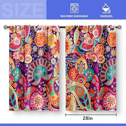 Aimego Boho Flower Kitchen Curtains - Image 3