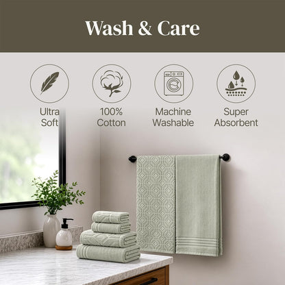 modern threads 6 piece bath towel set – on a desk or shelf