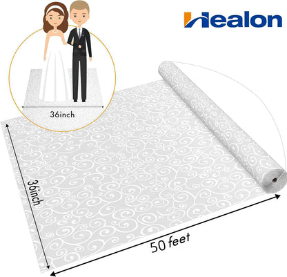 Thickened Aisle Runner for Wedding CeremonyFeet White Aisle Runner Walkway for Indoor Outdoor Wedding Church Decorations ，Halloween Parties can Also use a Carpet，50g(Vine, 3x50Feet)