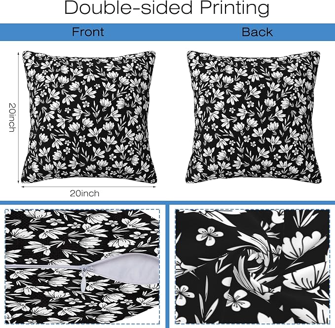 Throw Pillow Cover Case Foggy Forest Pillow Covers 20x20 Inch Set of 2 Soft - Image 2