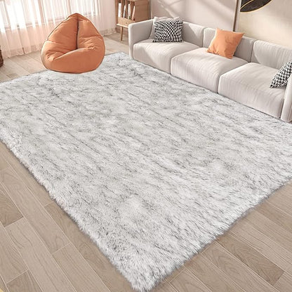 Latepis Large Rug for Living Room Rugs 6.7x10 White - Image 2