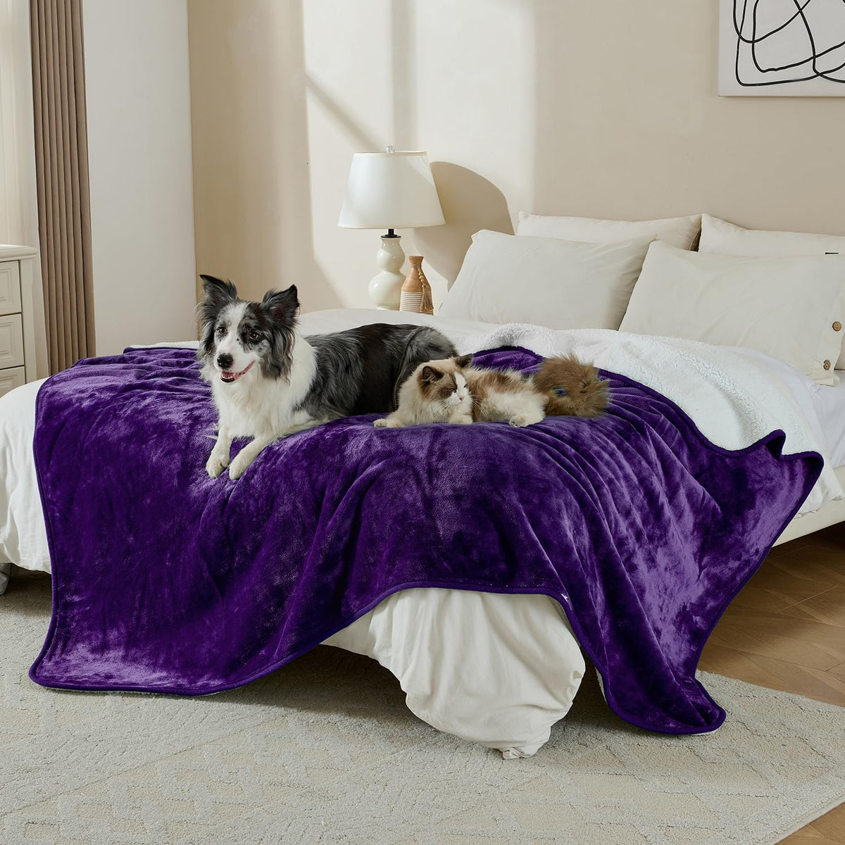 soft waterproof blanket for bed couch sofa, dark, side view