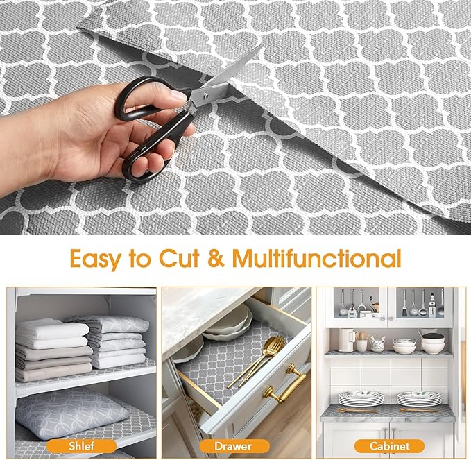 Shelf and Drawer Liner for Kitchen Cabinets Non-Adhesive, Strong Grip Non-Slip - Image 5