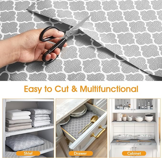 Shelf and Drawer Liner for Kitchen Cabinets Non-Adhesive, Strong Grip Non-Slip - Image 5