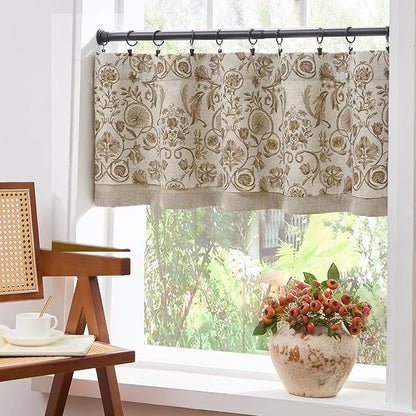 JINCHAN Linen Valance Kitchen Curtain - Image 7