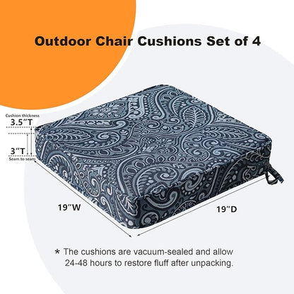 Square Corner Seat Cushions, Indoor Outdoor Water Repellent Universal Chair Pads - Image 5