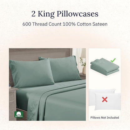 CALIFORNIA DESIGN DEN Luxuriously Soft Hotel Quality 600 Thread Count, 100% - Image 2