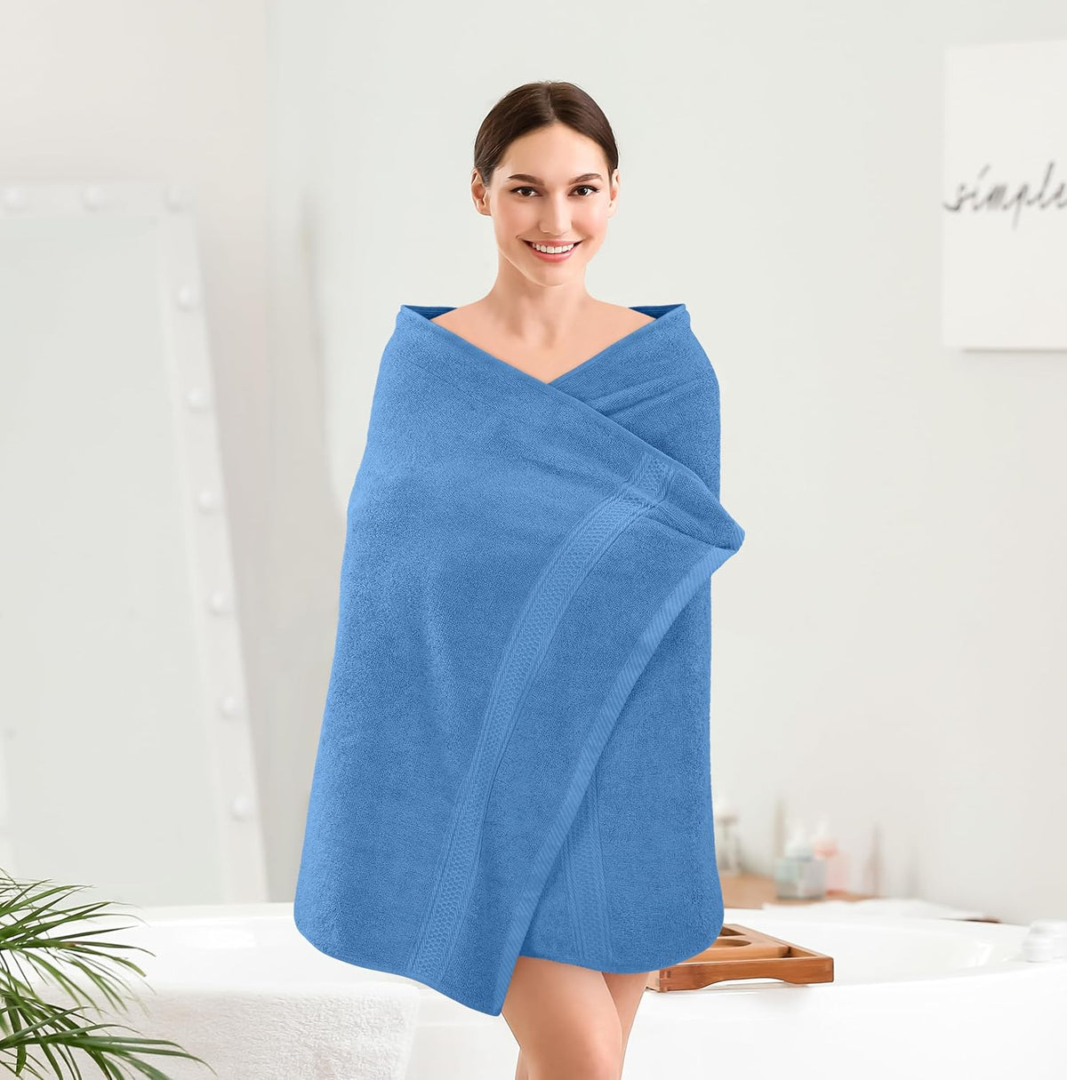 utopia towels 4 pack premium bath towels, 27x54 showing dimensions