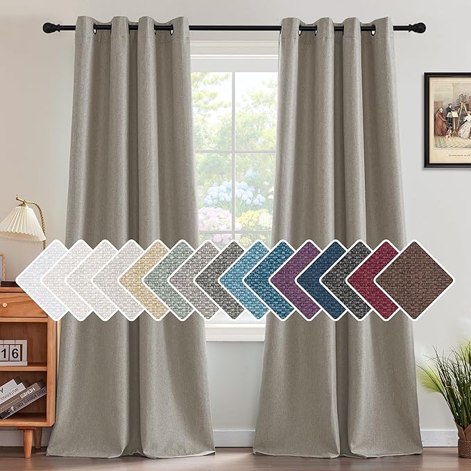 H.VERSAILTEX Linen Blackout Curtain 108 Inches Long by HVERSAILTEX