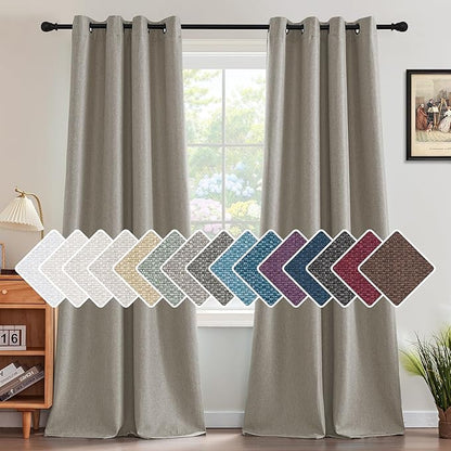 H.VERSAILTEX Linen Blackout Curtain 108 Inches Long by HVERSAILTEX