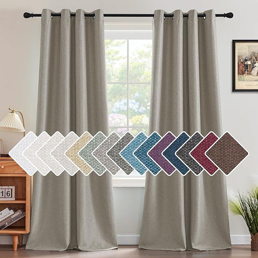 H.VERSAILTEX Linen Blackout Curtain 108 Inches Long by HVERSAILTEX