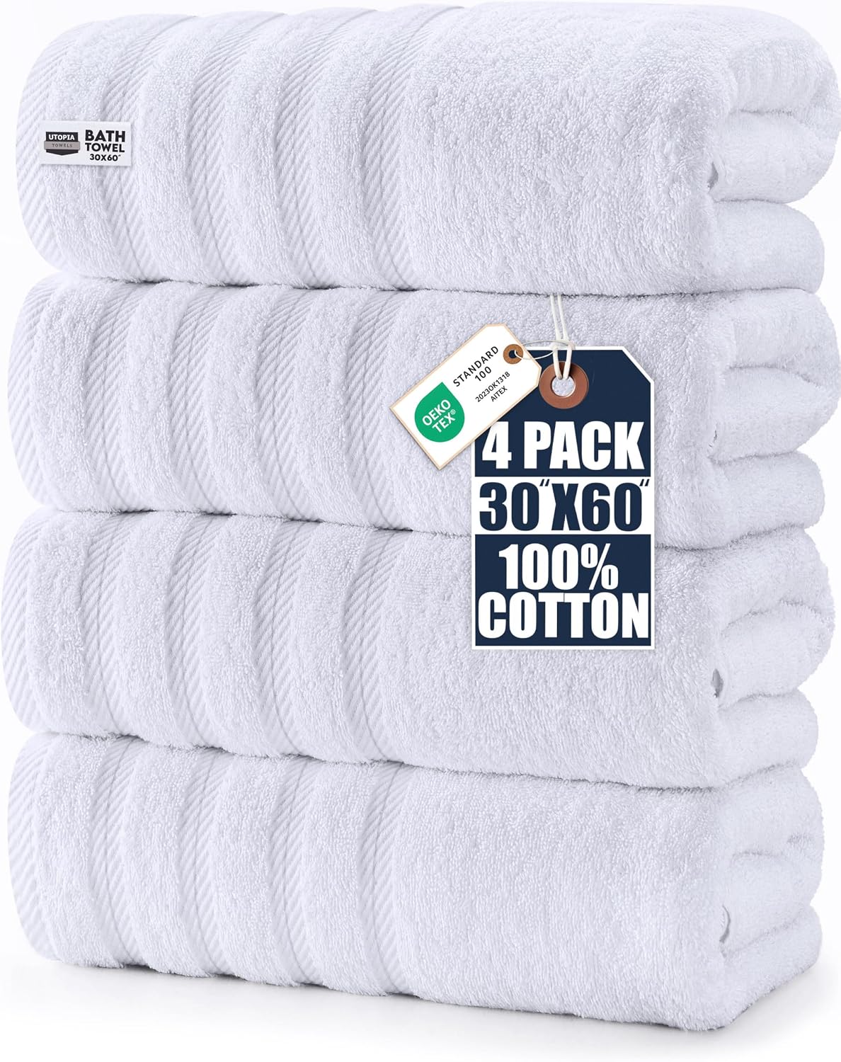 utopia towels 4 pack premium xl bath towels shown in use