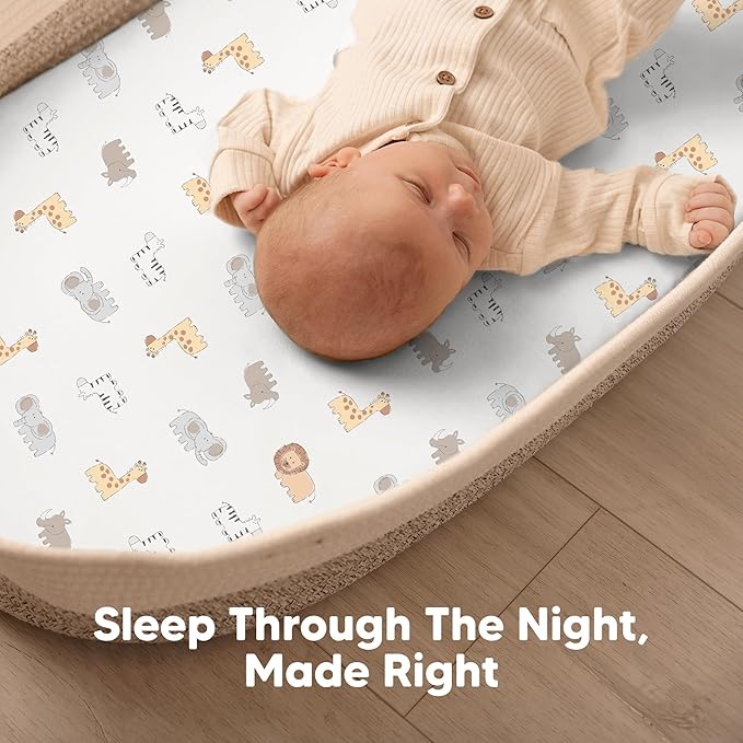 2-Pack Organic Bassinet Sheets for Girls, Boys - Image 6