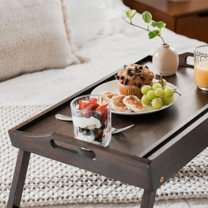 rossie home large wood bed tray – java, package contents
