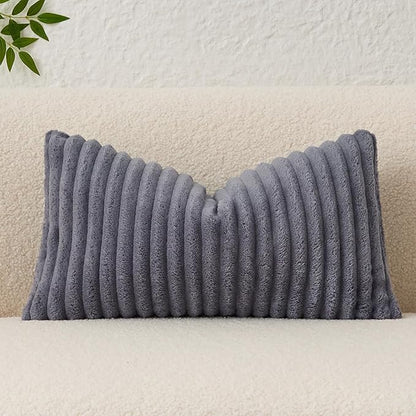 Kevin Textile Soft Plush 12x24 Inch Lumbar Pillow Cover 1 Pack, Luxury Fluffy by KevinTextile