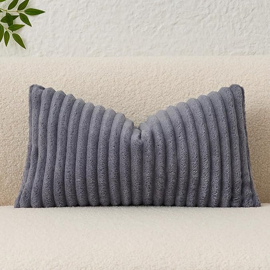 Kevin Textile Soft Plush 12x20 Inch Lumbar Pillow Cover 1 Pack, Luxury Fluffy by KevinTextile