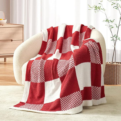 Snuggle Sac Checkered Blanket, Buffalo Plaid Checker, Lux Soft Fuzzy Cozy by SnuggleSac