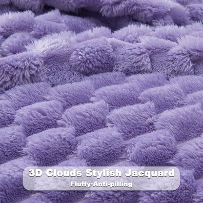 NEWCOSPLAY Super Soft King Blanket Lavender Premium Silky Flannel Fleece 3D - Image 5