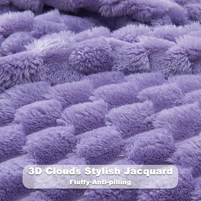 NEWCOSPLAY Super Soft Queen Blanket Lavender Premium Silky Flannel Fleece 3D - Image 5