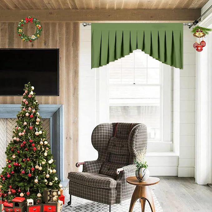 Valances for Windows Green Window Valance for Living Room Rod Pocket Blackout by OYRING
