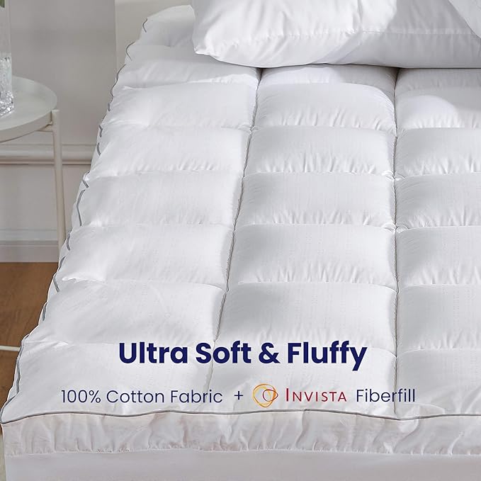 SLEEP ZONE Twin Size Cotton Mattress Pad, Machine Washable Mattress Protector - Image 4