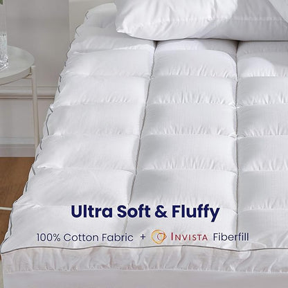 SLEEP ZONE Queen Size Cotton Mattress Pad, Machine Washable Mattress Protector - Image 4