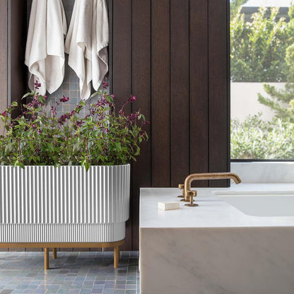 veradek demi series raised long planter - wide showing dimensions
