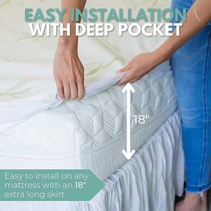 King Size 78x80” Premium Bamboo Waterproof Mattress Protector, 100% Viscose - Image 6