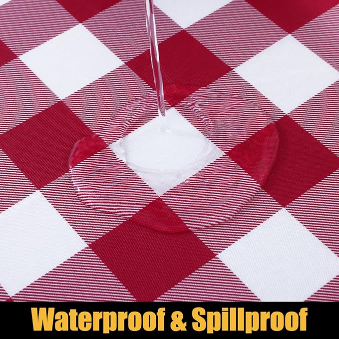 Smiry Rectangle Picnic Table Cloth, Elastic Waterproof Fitted Vinyl Tablecloths - Image 3