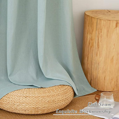 NICETOWN Linen Curtains for Windows 90 inch Long, Grommet Semi Sheer Vertical - Image 7