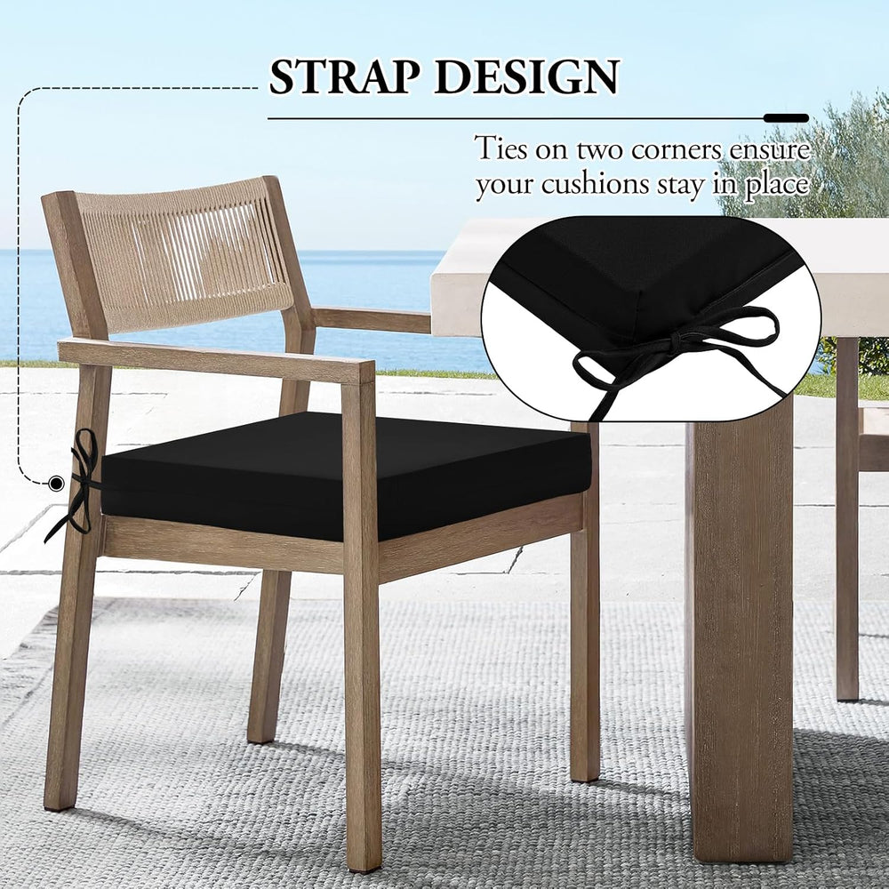 Wellsin Outdoor Chair Cushions for Patio Furniture, 3-Year Color Fastness Pat...