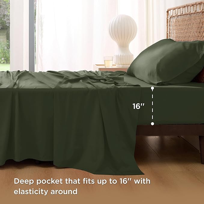 Bedsure Cooling Sheets Twin, Rayon Derived from Bamboo, Breathable & Soft Twin - Image 3